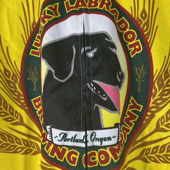 Lucky Labrador Brewing Mens Medium Short Sleeve Bike Jersey Zip Front Oregon - Picture 2 of 15